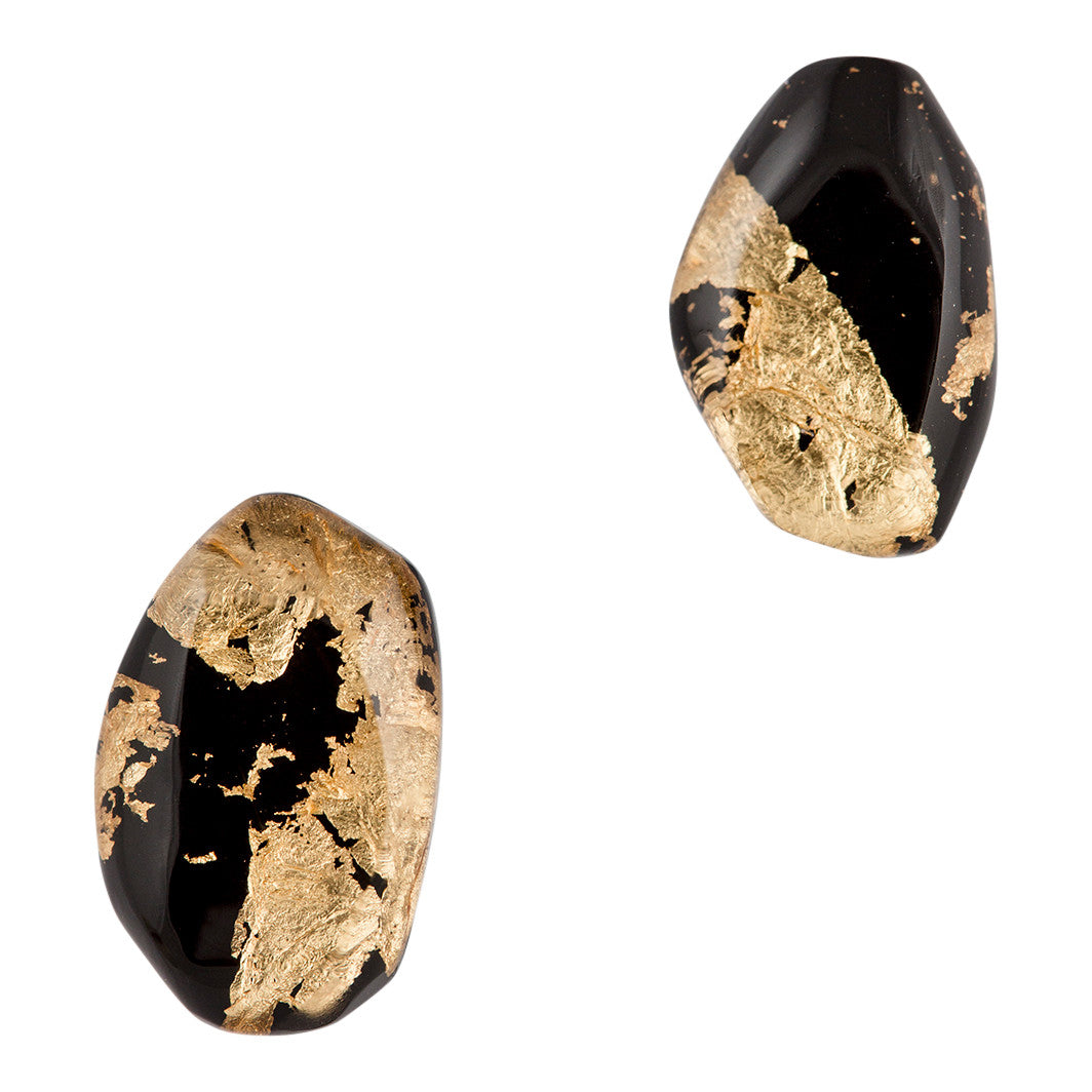 Stone Earrings - Noir Chic / boucles cailloux