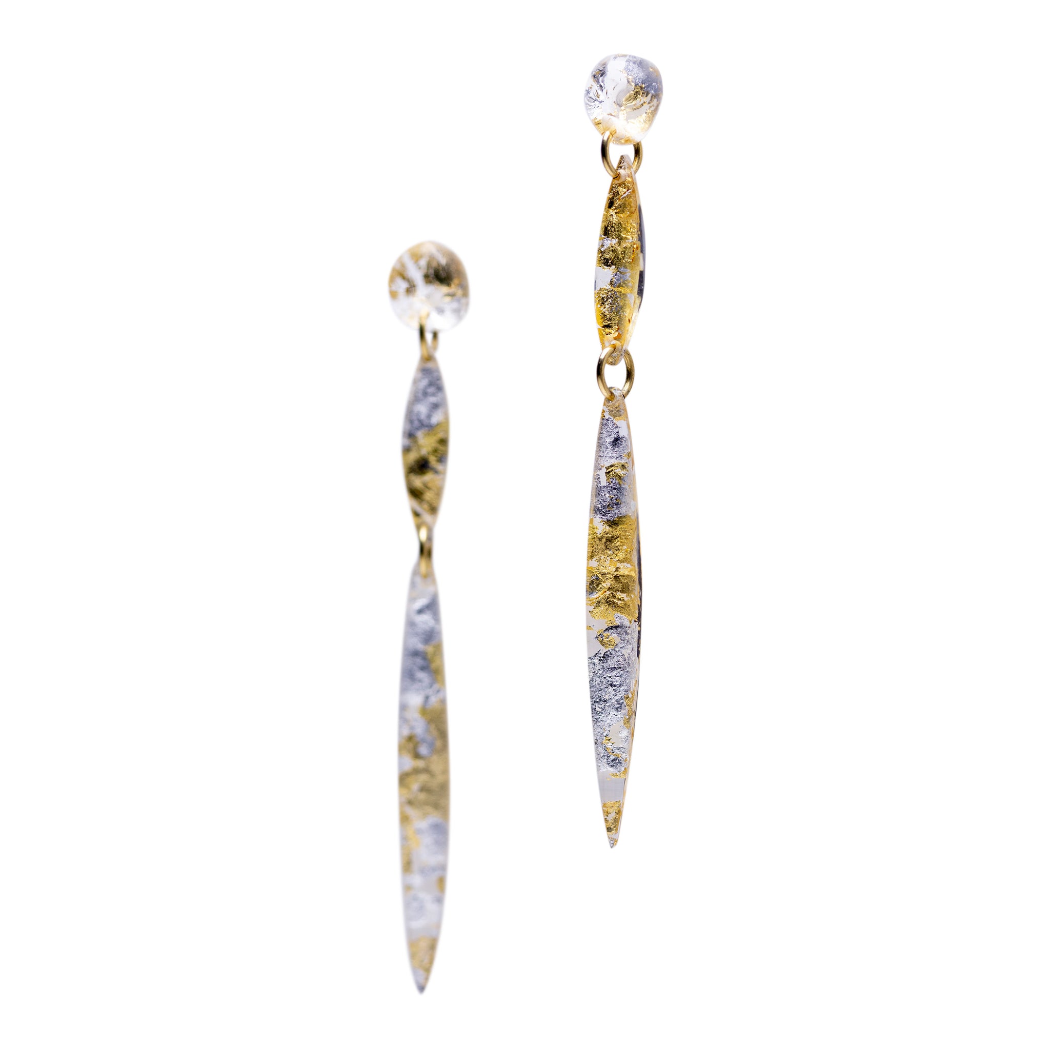 Reem's Dangling Earrings - Silver and Gold/ les boucles de Reem