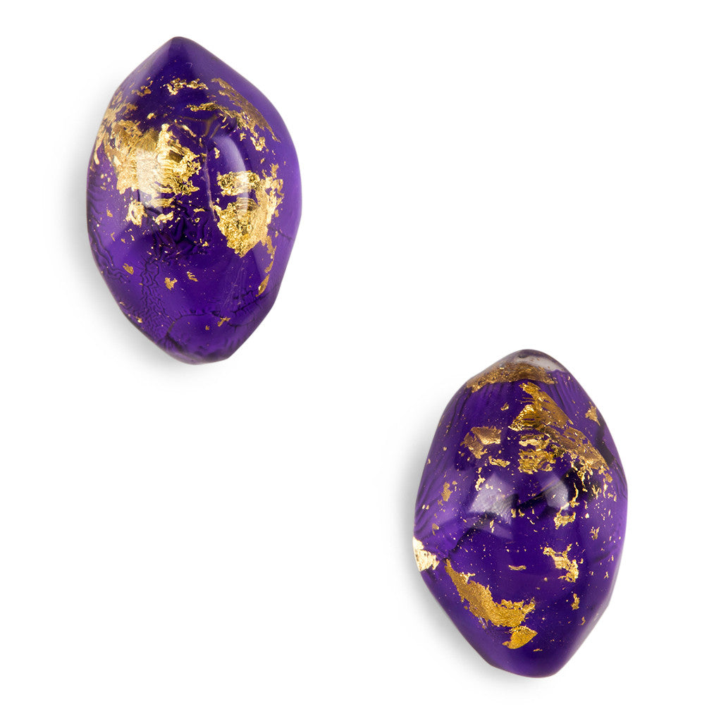 Stone earrings - Violette/ Boucles cailloux