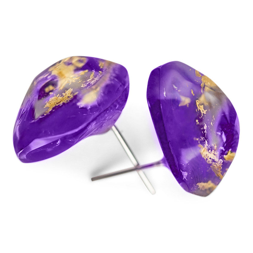 Stone earrings - Violette/ Boucles cailloux